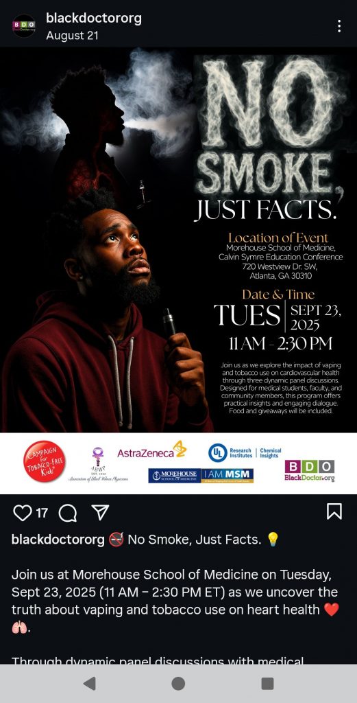 Black Doctor No Smoke, Just Facts Flyer